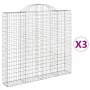 Gabion baskets 3 pcs arch shape iron 200x30x180/200 cm by vidaXL, Pots and planters - Ref: Foro24-3146195, Price: 386,28 €, D...