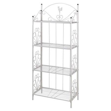 Weißes quadratisches Pflanzenregal von vidaXL, Topfständer - Ref: Foro24-40781, Preis: 93,19 €, Rabatt: %