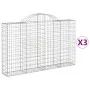 Gabion baskets 3 units arch shape iron 200x30x120/140 cm by vidaXL, Pots and planters - Ref: Foro24-3146132, Price: 246,28 €,...
