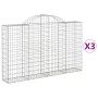 Gabionenkörbe 3 Stück Bogenform Eisen 200x30x120/140 cm von vidaXL, Töpfe und Pflanzgefäße - Ref: Foro24-3146132, Preis: 249,...
