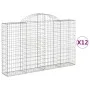 Gabion baskets 12 pcs arch shape iron 200x30x120/140 cm by vidaXL, Pots and planters - Ref: Foro24-3146141, Price: 983,03 €, ...