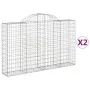 Gabion baskets 2 pcs arc shape iron 200x30x120/140cm by vidaXL, Pots and planters - Ref: Foro24-3146131, Price: 165,01 €, Dis...