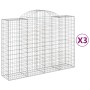 Gabion baskets 3 pcs arch shape iron 200x50x140/160 cm by vidaXL, Pots and planters - Ref: Foro24-3146363, Price: 320,07 €, D...