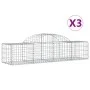 Gabion baskets 3 pcs arch shape iron 200x50x40/60 cm by vidaXL, Pots and planters - Ref: Foro24-3146258, Price: 153,27 €, Dis...