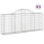 Gabionenkörbe 3 Stück Bogenform Eisen 200x30x80/100 cm von vidaXL, Töpfe und Pflanzgefäße - Ref: Foro24-3146090, Preis: 181,3...