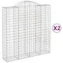 Gabionenkörbe 2 Stück bogenförmiges Eisen 200x50x200/220 cm von vidaXL, Töpfe und Pflanzgefäße - Ref: Foro24-3146425, Preis: ...