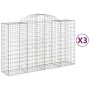 Gabion baskets 3 pcs arch shape iron 200x50x120/140 cm by vidaXL, Pots and planters - Ref: Foro24-3146342, Price: 277,33 €, D...