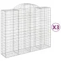 Gabion baskets 3 units, arched shape, iron, 200x50x160/180 cm by vidaXL, Pots and planters - Ref: Foro24-3146384, Price: 392,...