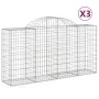 Cestas de gaviones 3 uds forma de arco hierro 200x50x100/120cm de vidaXL, Maceteros y jardineras - Ref: Foro24-3146321, Preci...