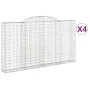 Gabion baskets 4 pcs arch shape iron 300x30x160/180 cm by vidaXL, Pots and planters - Ref: Foro24-3146577, Price: 616,40 €, D...