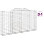 Gabionenkörbe 4 Stück Bogenform Eisen 300x30x160/180 cm von vidaXL, Töpfe und Pflanzgefäße - Ref: Foro24-3146577, Preis: 624,...