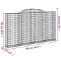 Gabionenkörbe 4 Stück Bogenform Eisen 300x30x160/180 cm von vidaXL, Töpfe und Pflanzgefäße - Ref: Foro24-3146577, Preis: 624,...