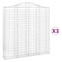 Gabionenkörbe 3 Stück Bogenform Eisen 200x30x200/220 cm von vidaXL, Töpfe und Pflanzgefäße - Ref: Foro24-3145536, Preis: 425,...