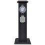 Columna negra con enchufe y temporizador para el jardín de vidaXL, Enchufes de pared - Ref: Foro24-41234, Precio: 41,09 €, De...