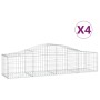 Gabion baskets 4 pcs arch shape iron 200x50x40/60 cm by vidaXL, Pots and planters - Ref: Foro24-3145579, Price: 232,16 €, Dis...
