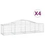 Gabion baskets 4 pcs arch shape iron 200x50x40/60 cm by vidaXL, Pots and planters - Ref: Foro24-3145579, Price: 230,75 €, Dis...