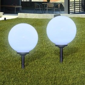 Lámparas de camino de jardín 2 uds LED 30 cm con pincho