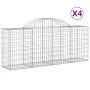 Gabion baskets 4 pcs arch shape iron 200x50x80/100 cm by vidaXL, Pots and planters - Ref: Foro24-3146301, Price: 288,40 €, Di...