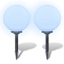 Lámparas de camino de jardín 2 uds LED 30 cm con pincho de vidaXL, Iluminación de exterior - Ref: Foro24-40865, Precio: 60,37...