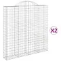 Gabion baskets 2 units, arched shape, iron, 200x30x200/220 cm by vidaXL, Pots and planters - Ref: Foro24-3146215, Price: 237,...