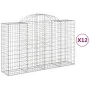 Gabionenkörbe 12 Stück Bogenform Eisen 200x50x120/140 cm von vidaXL, Töpfe und Pflanzgefäße - Ref: Foro24-3146351, Preis: 1,0...
