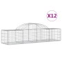 Gabion baskets 12 pcs arch shape iron 200x50x40/60 cm by vidaXL, Pots and planters - Ref: Foro24-3146267, Price: 625,06 €, Di...