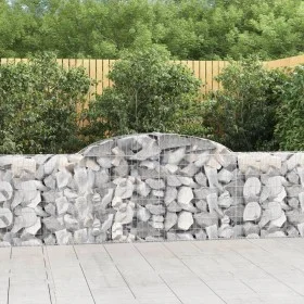 Gabion baskets 3 pcs arch shape iron 300x30x80/100 cm by vidaXL, Pots and planters - Ref: Foro24-3146504, Price: 270,45 €, Di...