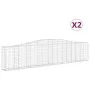 Gabion baskets 2 pcs arc shape iron 400x30x80/100 cm by vidaXL, Pots and planters - Ref: Foro24-3145813, Price: 254,03 €, Dis...