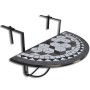 Black and White Mosaic Hanging Balcony Table by vidaXL, Garden tables - Ref: Foro24-41125, Price: 80,78 €, Discount: %