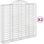 Gabion baskets 2 pcs arc shape iron 200x50x180/200 cm by vidaXL, Pots and planters - Ref: Foro24-3146404, Price: 261,70 €, Di...