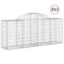 Gabion baskets 12 pcs arch shape iron 200x50x80/100 cm by vidaXL, Pots and planters - Ref: Foro24-3146309, Price: 876,09 €, D...