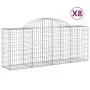 Gabion baskets 8 pcs arch shape iron 200x50x80/100 cm by vidaXL, Pots and planters - Ref: Foro24-3146305, Price: 584,74 €, Di...
