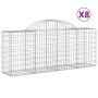 Gabionenkörbe 8 Stück Bogenform Eisen 200x50x80/100 cm von vidaXL, Töpfe und Pflanzgefäße - Ref: Foro24-3146305, Preis: 592,1...