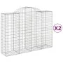 Gabion baskets 2 pcs arc shape iron 200x50x140/160 cm by vidaXL, Pots and planters - Ref: Foro24-3146362, Price: 210,26 €, Di...