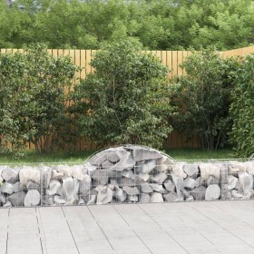 Gabion baskets 2 units, arched shape, iron, 200x50x40/60 cm by vidaXL, Pots and planters - Ref: Foro24-3146257, Price: 105,16...