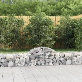 Gabion baskets 2 units, arched shape, iron, 200x50x40/60 cm by vidaXL, Pots and planters - Ref: Foro24-3146257, Price: 103,12...