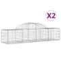 Gabion baskets 2 units, arched shape, iron, 200x50x40/60 cm by vidaXL, Pots and planters - Ref: Foro24-3146257, Price: 103,12...