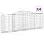 Gabion baskets 4 pcs arc shape iron 300x30x100/120 cm by vidaXL, Pots and planters - Ref: Foro24-3146523, Price: 452,71 €, Di...
