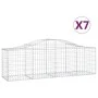 Gabion baskets 7 pcs arch shape iron 200x50x60/80 cm by vidaXL, Pots and planters - Ref: Foro24-3145603, Price: 489,22 €, Dis...