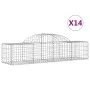 Gabion baskets 14 units, arched shape, iron, 200x50x40/60 cm by vidaXL, Pots and planters - Ref: Foro24-3146269, Price: 743,5...