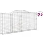 Gabion baskets 5 pcs arch shape iron 300x30x140/160 cm by vidaXL, Pots and planters - Ref: Foro24-3146560, Price: 722,21 €, D...