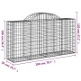 Gabionenkörbe, 4 Stück, bogenförmiges Eisen, 200 x 50 x 100/120 cm von vidaXL, Töpfe und Pflanzgefäße - Ref: Foro24-3146322, ...