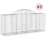 Gabion baskets 5 pcs arch shape iron 200x50x80/100 cm by vidaXL, Pots and planters - Ref: Foro24-3146302, Price: 398,79 €, Di...