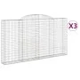 Gabion baskets 3 pcs arch shape iron 300x30x160/180 cm by vidaXL, Pots and planters - Ref: Foro24-3146576, Price: 484,47 €, D...