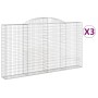 Gabionenkörbe 3 Stück Bogenform Eisen 300x30x160/180 cm von vidaXL, Töpfe und Pflanzgefäße - Ref: Foro24-3146576, Preis: 490,...