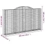 Gabion baskets 3 pcs arch shape iron 300x30x160/180 cm by vidaXL, Pots and planters - Ref: Foro24-3146576, Price: 484,47 €, D...