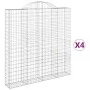 Gabion baskets 4 units arch shape iron 200x30x200/220 cm by vidaXL, Pots and planters - Ref: Foro24-3146217, Price: 496,74 €,...