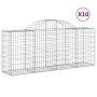 Gabion baskets 10 pcs arc shape iron 200x50x80/100 cm by vidaXL, Pots and planters - Ref: Foro24-3146307, Price: 761,37 €, Di...
