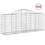 Gabion baskets 10 pcs arc shape iron 200x50x80/100 cm by vidaXL, Pots and planters - Ref: Foro24-3146307, Price: 752,04 €, Di...