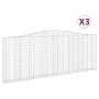 Gabion baskets 3 pcs arch shape iron 400x30x140/160 cm by vidaXL, Pots and planters - Ref: Foro24-3145853, Price: 603,58 €, D...
